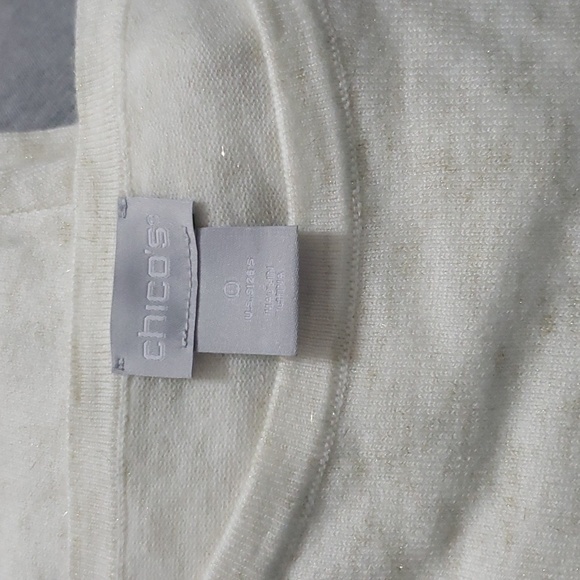 NWT Chico's Cream Colored Tunic Pull-over Sweater Size 0 or XSMALL - Picture 5 of 5